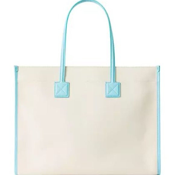 BURBERRY MEDIUM FREYA  CANVAS & LEATHER TOTE BAG - Picture 2 of 4